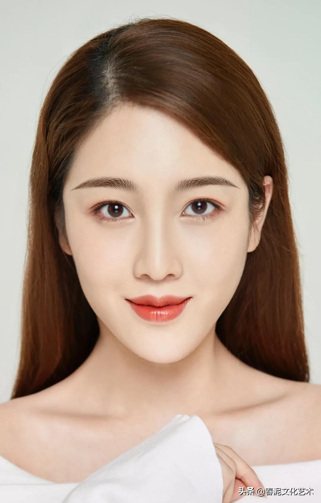 纹眉真人纸上练习画法图片步骤,不同眉形的纹眉