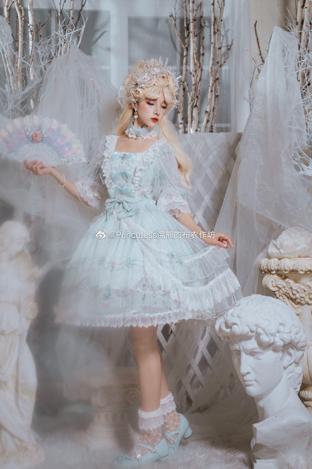 显瘦蓝色lolita夏季,好看显白凉快的lolita