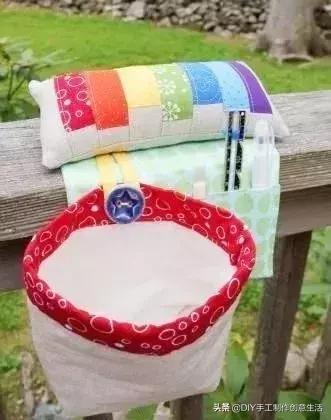 布艺挂兜墙挂式收纳袋欧式,布艺棉麻防水三层挂式收纳袋