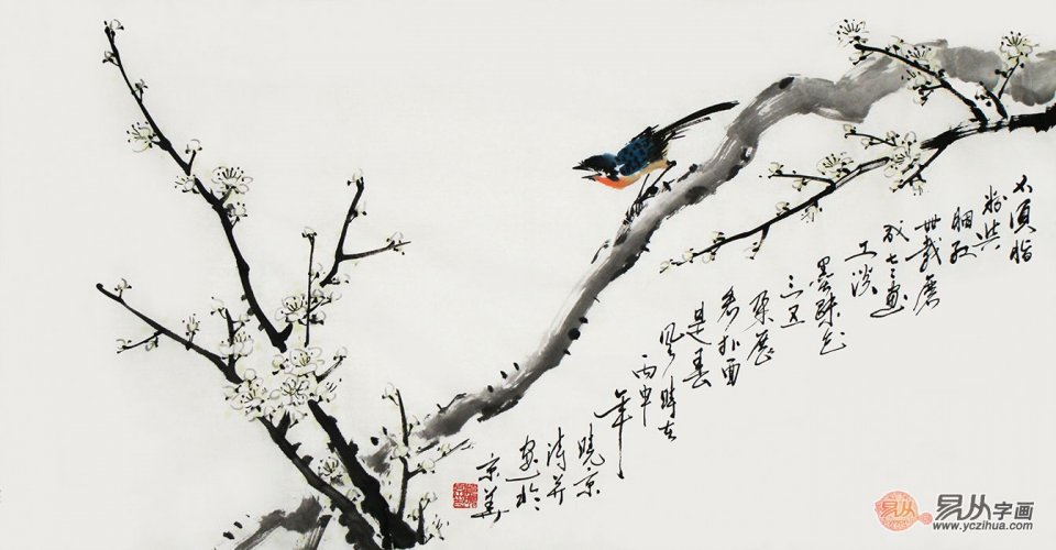 用铅笔画梅兰竹菊四幅国画,郑晓京梅兰竹菊作品欣赏