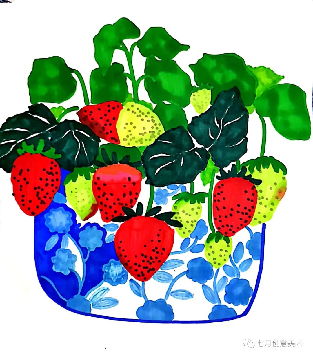 绘画草莓教案,绘画草莓的步骤