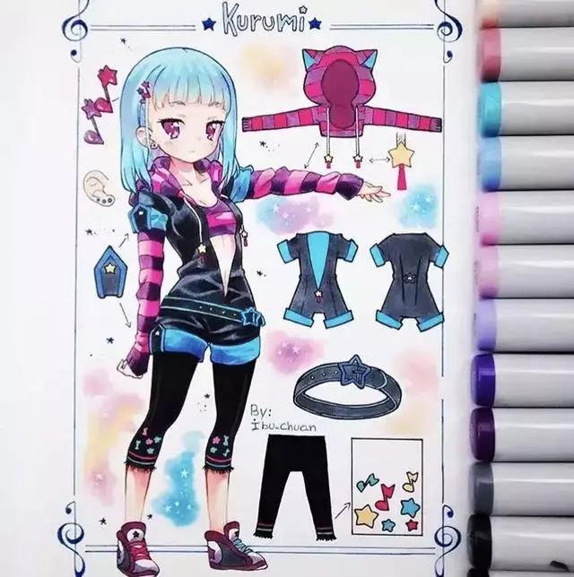 马克笔动漫上色教程q版,动漫手绘马克笔上色教程