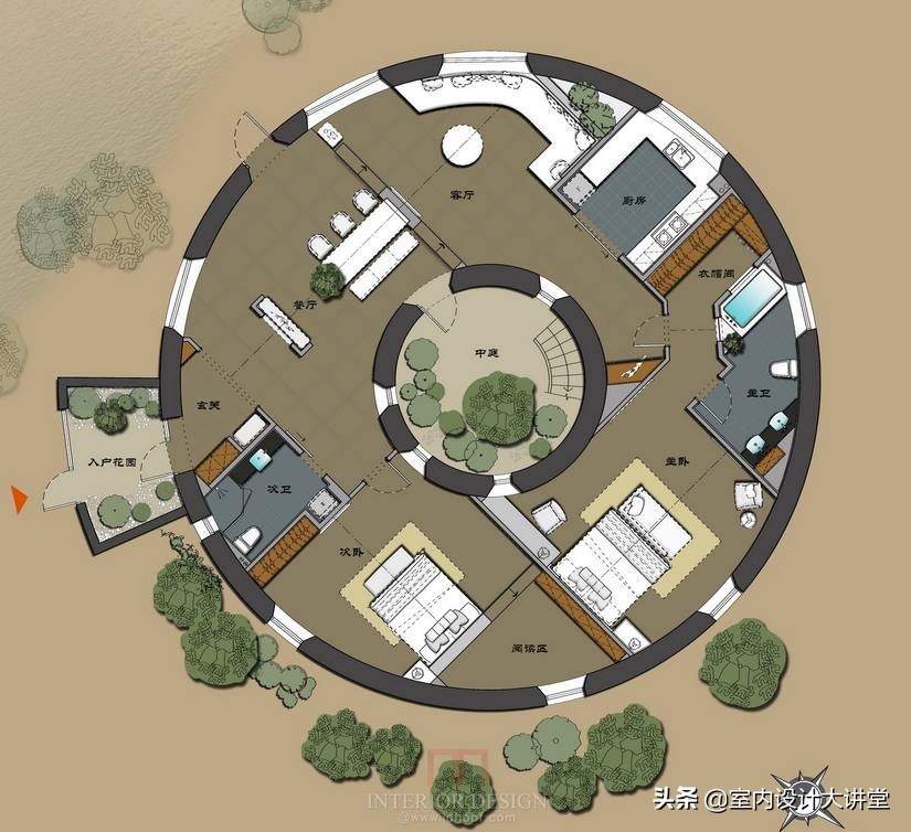 圆户型的多种设计方案,经典90方户型平面设计方案