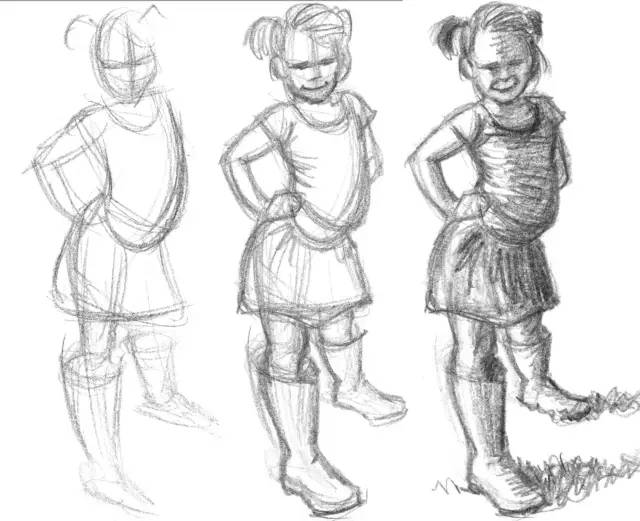 线稿构图快速入门,人物构图线稿教程