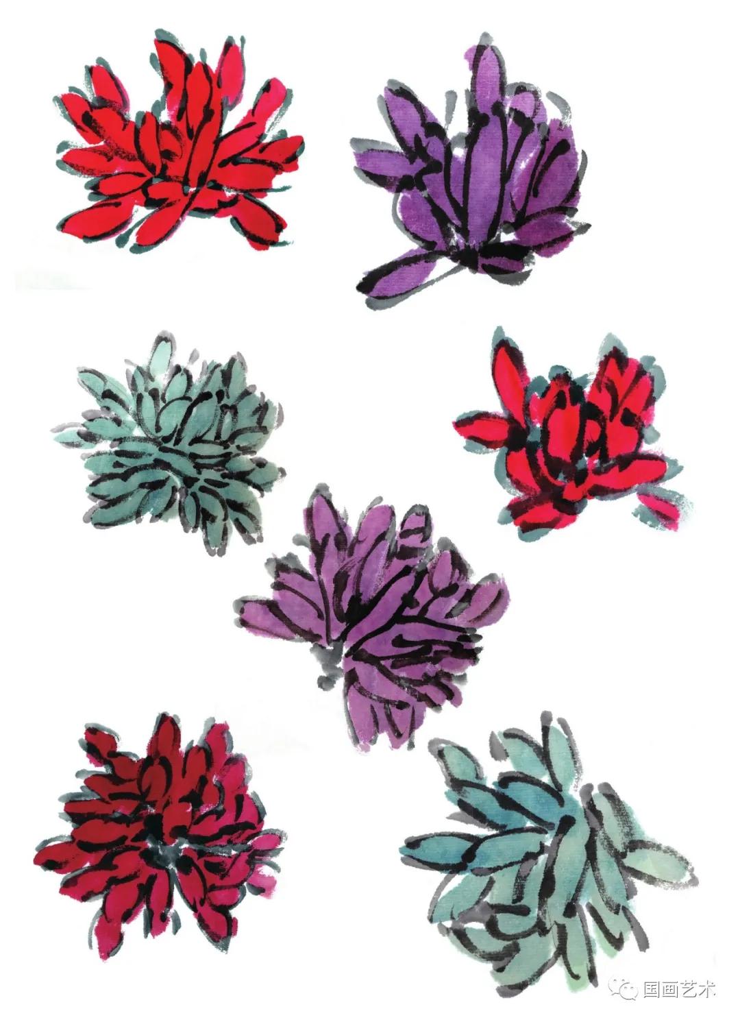 国画写意菊花龙爪菊,写意菊花画法教程简单