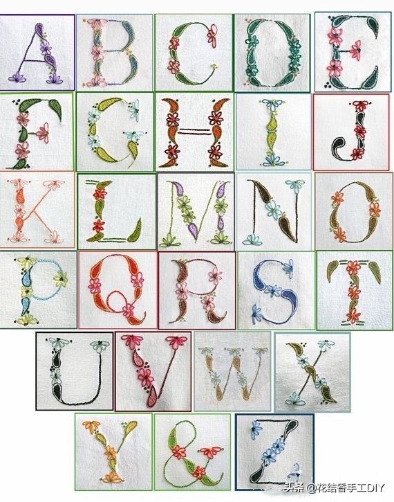 刺绣英文字母教程全针绣,好看有意义的刺绣