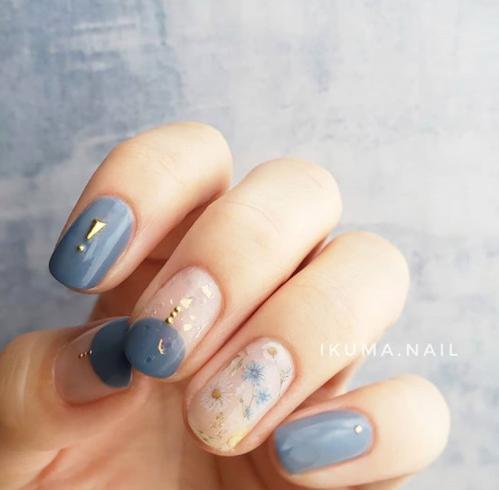 美甲蓝色和雾霾蓝,怎么调雾霾蓝色美甲