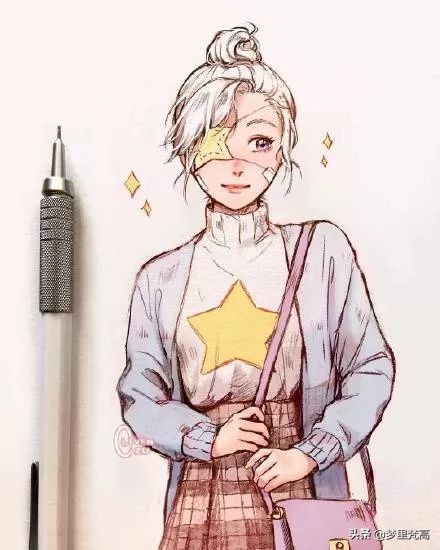 铅笔画素描动漫,铅笔画的动漫素描少女