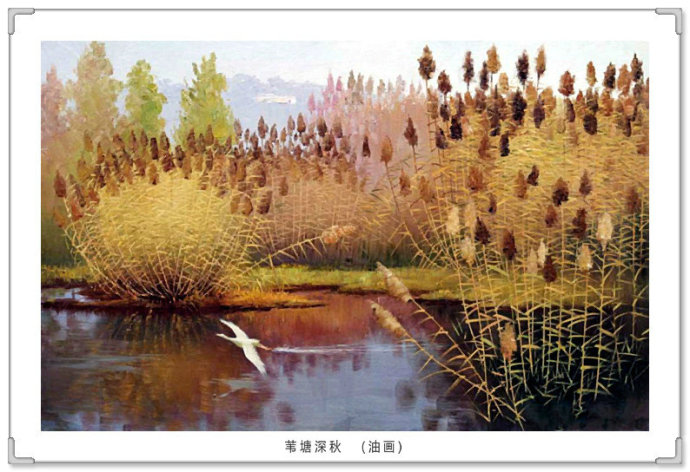 文化高级感十足的青绿山水画,古典山水写实油画作品