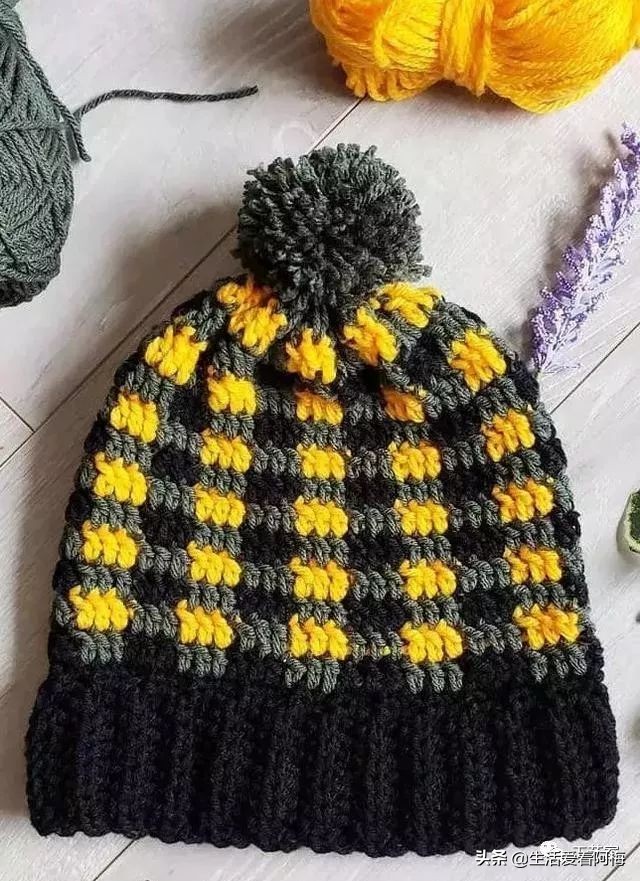 毛线编织有帽沿的冬帽,最新款毛线帽子编织教程日系帽