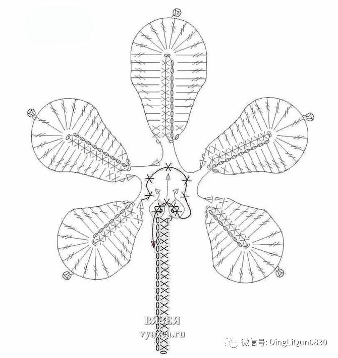 树叶钩针编织大全图解,树枝树叶的编织图解