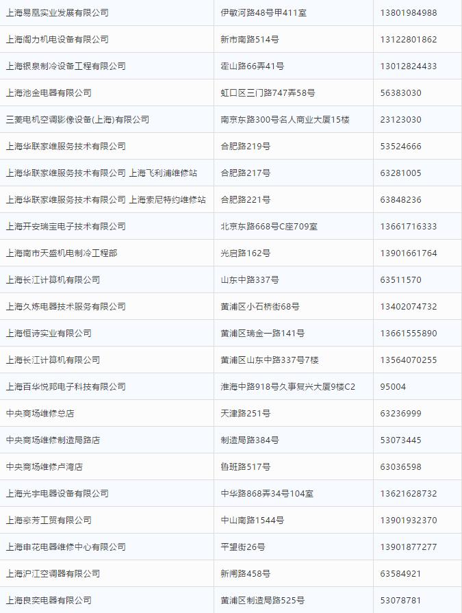 上海家电24小时上门维修价格表,上海阿兵家电维修电话