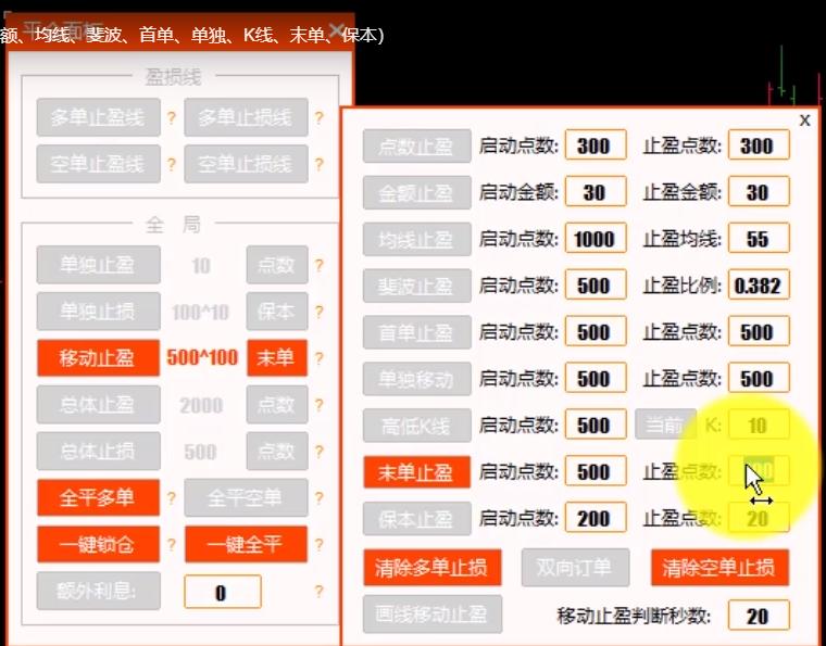 移动止损止盈指标公式,止盈和移动止盈