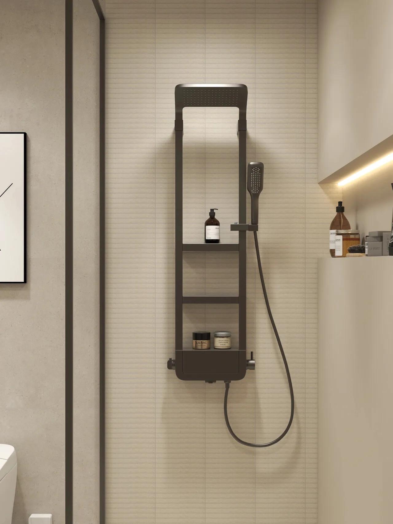 法式复古银色花洒,轻奢风浴室花洒颜色