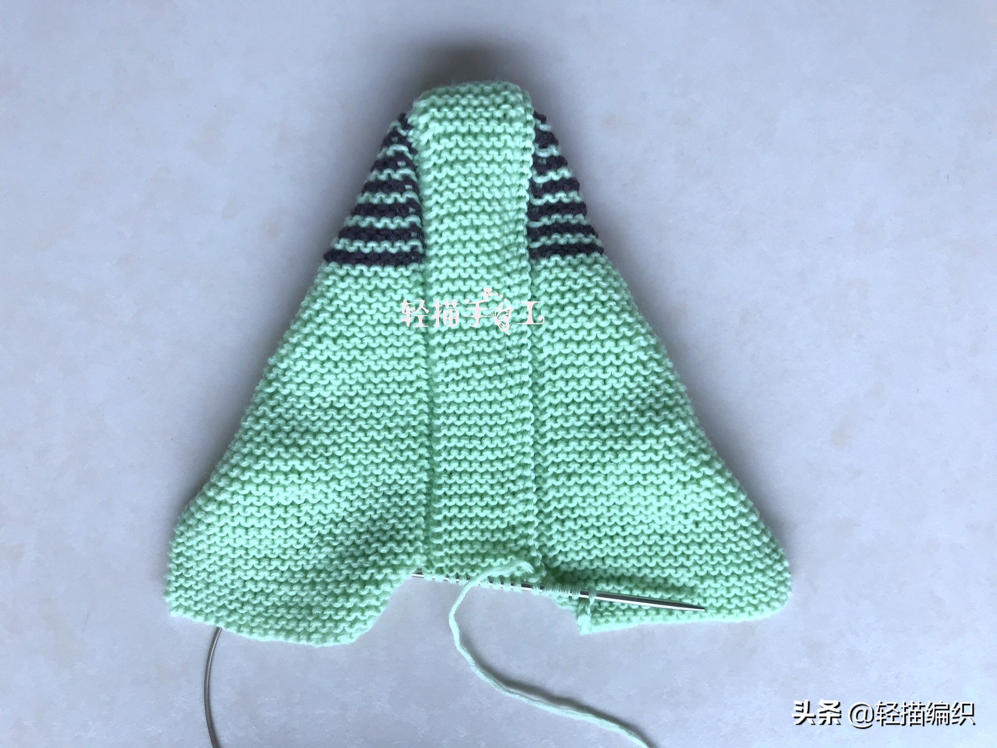 单条纹复古花样地板袜编织,新手一学就会织的地板袜