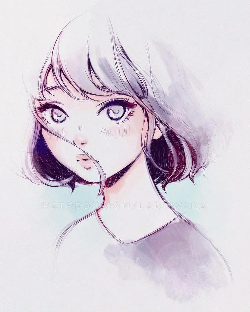 软萌可爱的动漫美少女怎么画,画可爱的动漫美少女特别简单