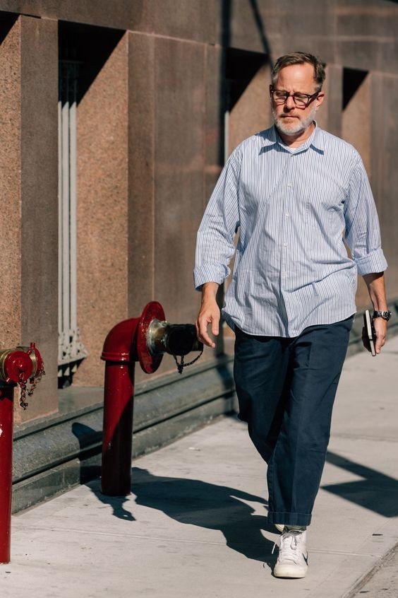 条纹衬衫如何内搭男装好看,条纹衬衫怎么穿才能时髦每日穿搭