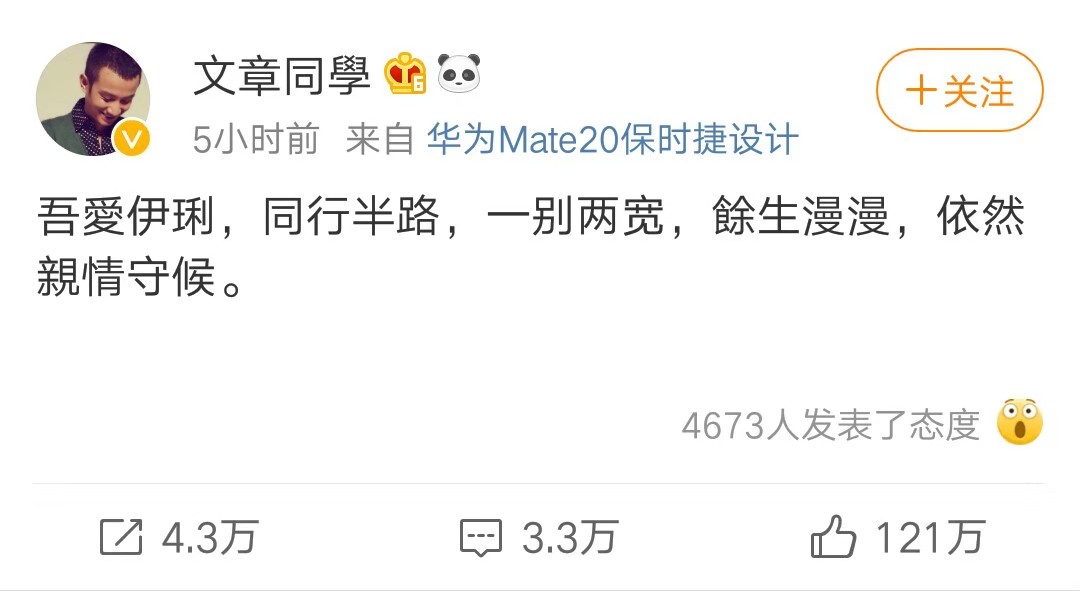 马伊琍最近的精辟句子一别两宽,马伊琍文章离婚后两人现状如何