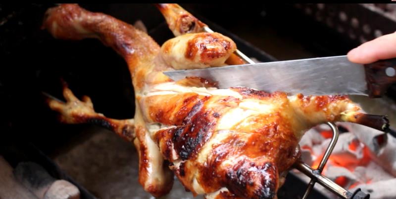 自制大型烧烤机,自制野外烤全鸡