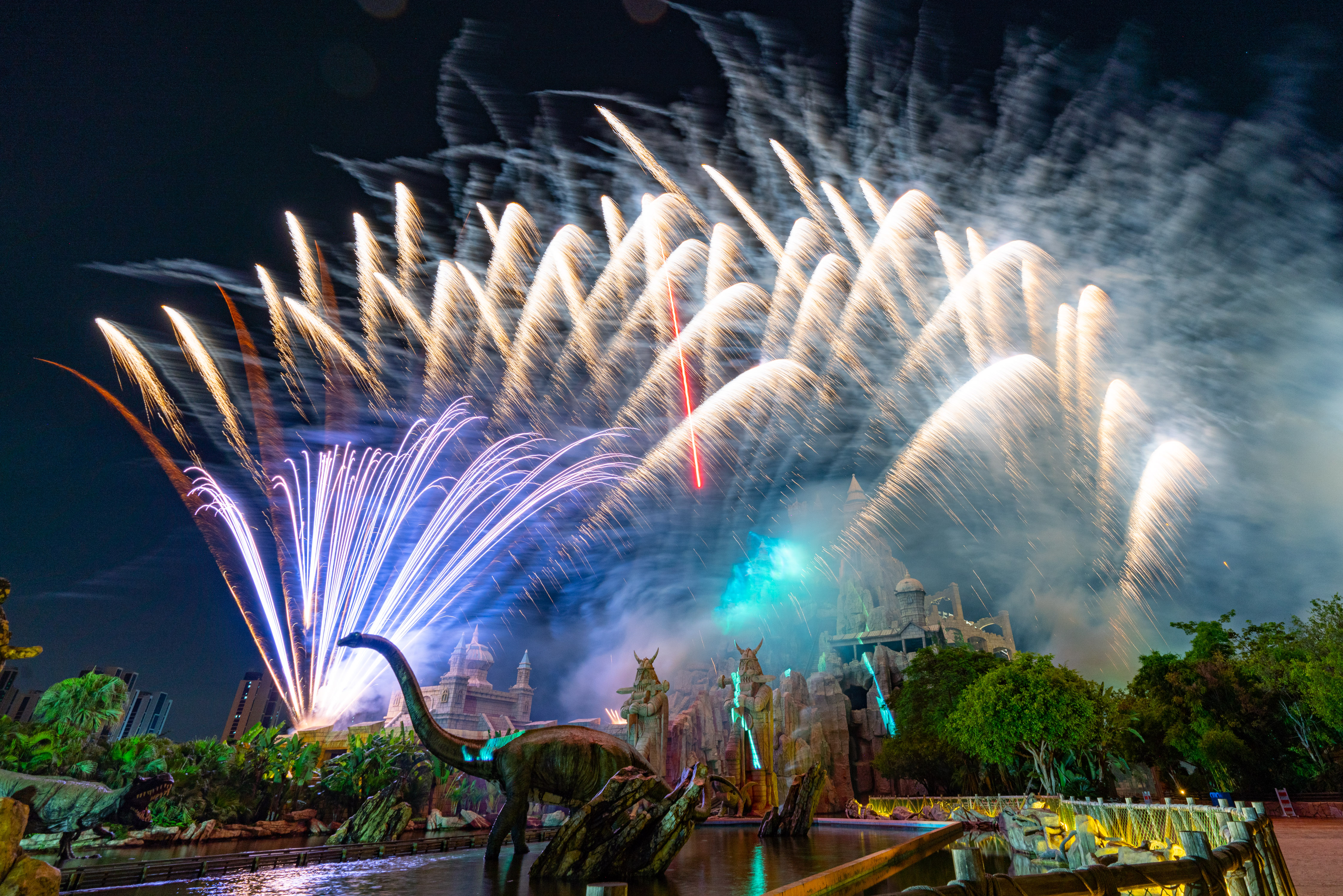 方特烟花灯光秀,方特玩烟花秀