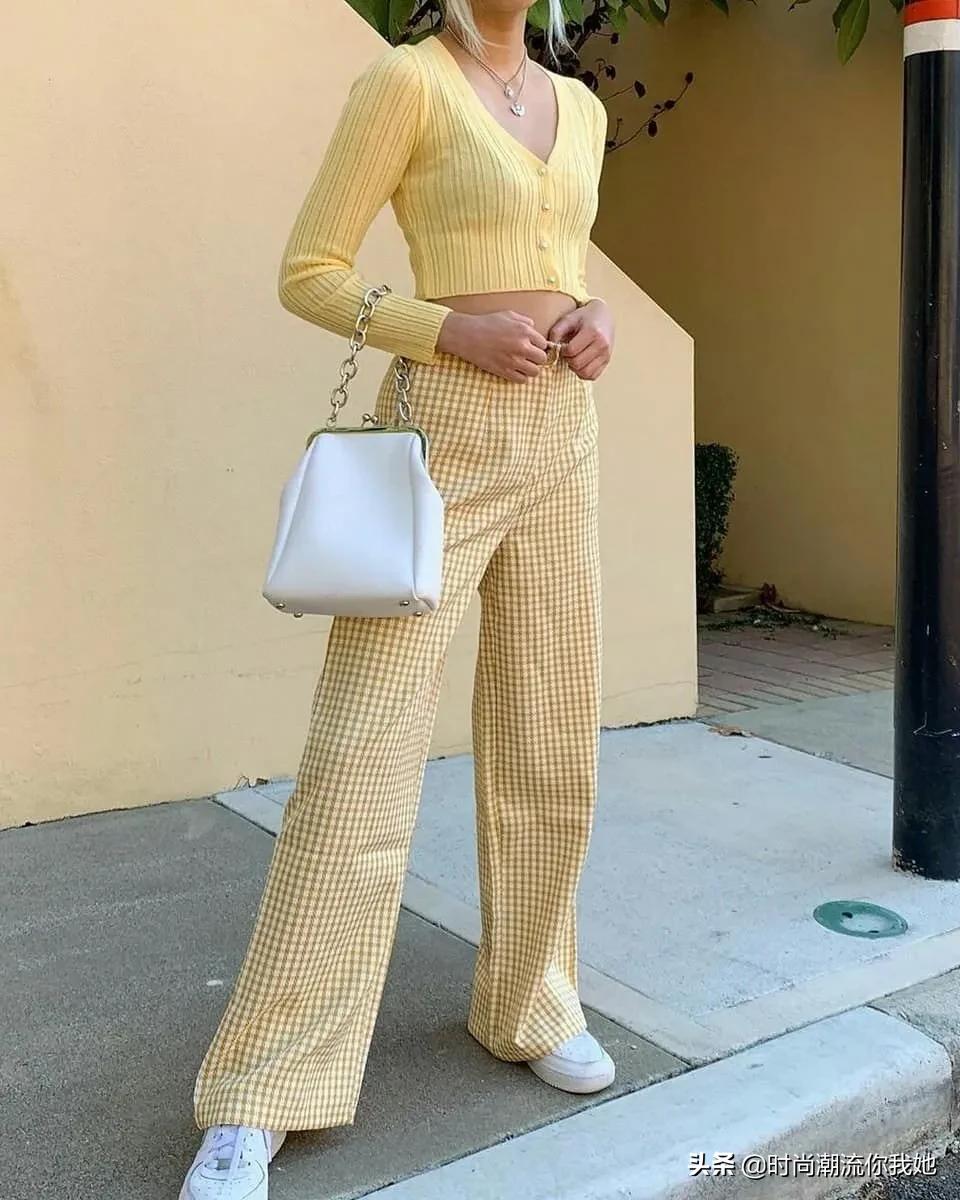 夏天穿马卡龙色系的长裤,马卡龙紫色裤子搭配