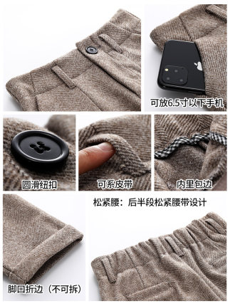 高腰显瘦加厚毛呢阔腿裤,毛呢女裤秋冬阔腿裤