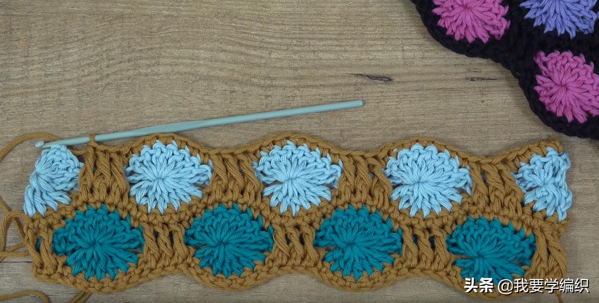 高雅钩针花朵100款图解,漂亮的钩针配色花样太美建议珍藏