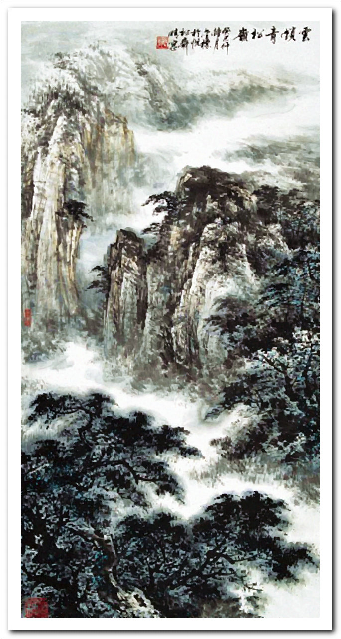 溪山山水画作品,郭金标高清山水画