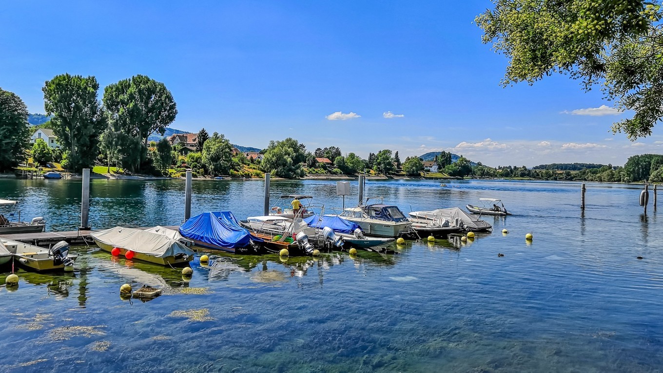 德国莱茵河畔最美小镇,莱茵河边施泰因小镇