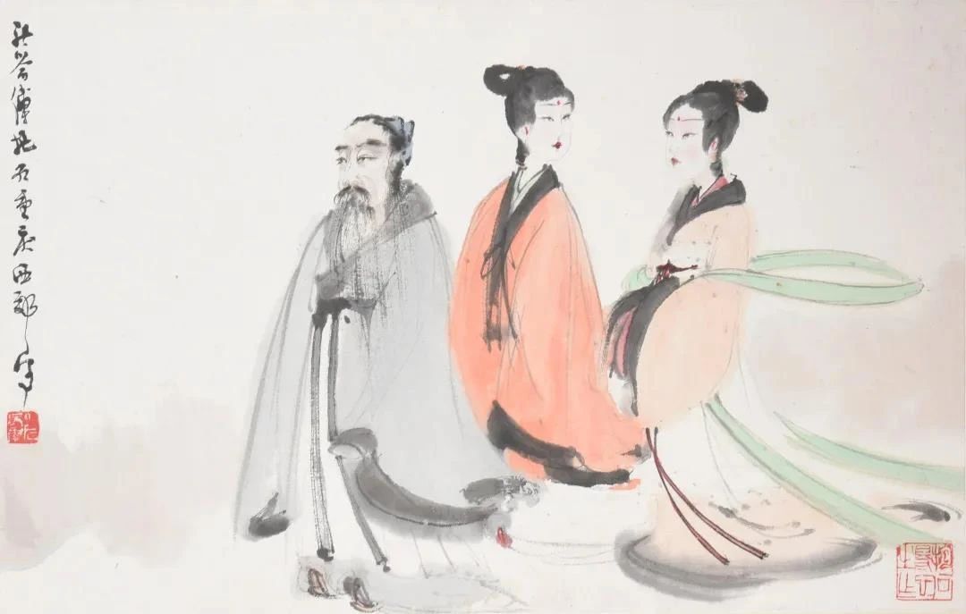 国画江山如此多娇傅抱石高清大图,傅抱石淡墨山水特点