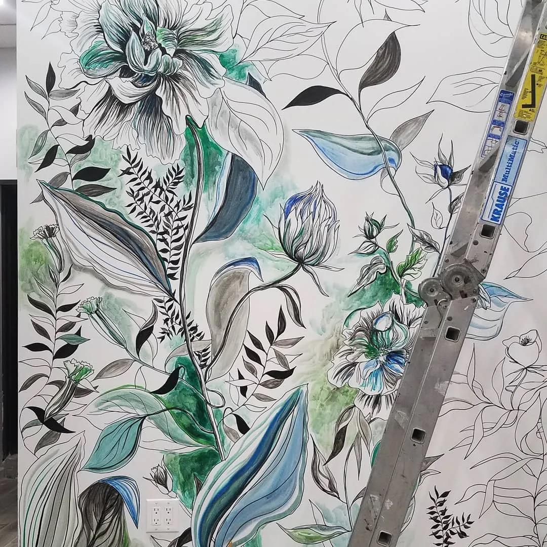 爱死这种手绘墙了，效果太美美到邻居羡慕嫉妒，网友：抢墙纸生意