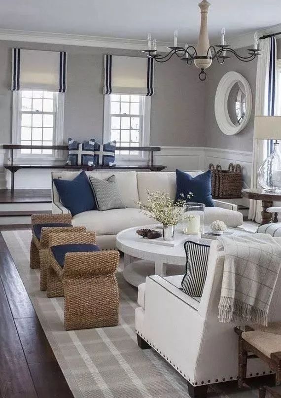 别墅客厅窗帘最新款式效果图,2020别墅窗帘