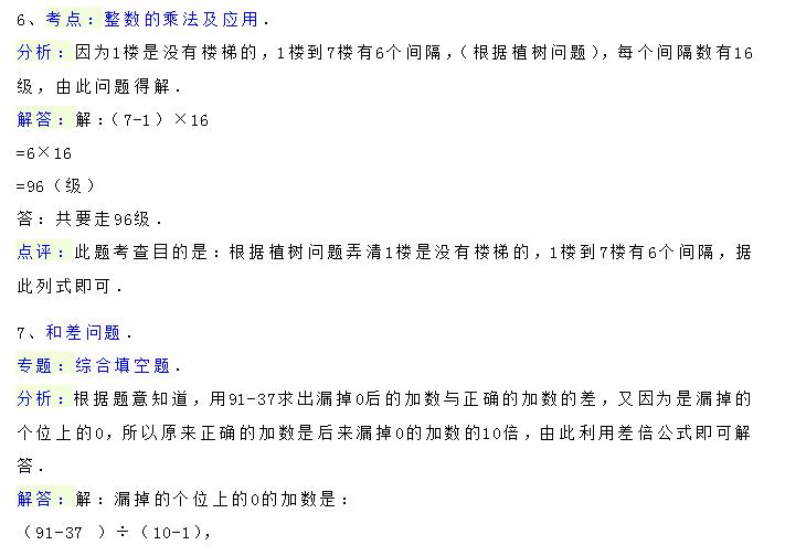 小学四年级数学竞赛题题型有哪些,小学数学四年级上册的竞赛题