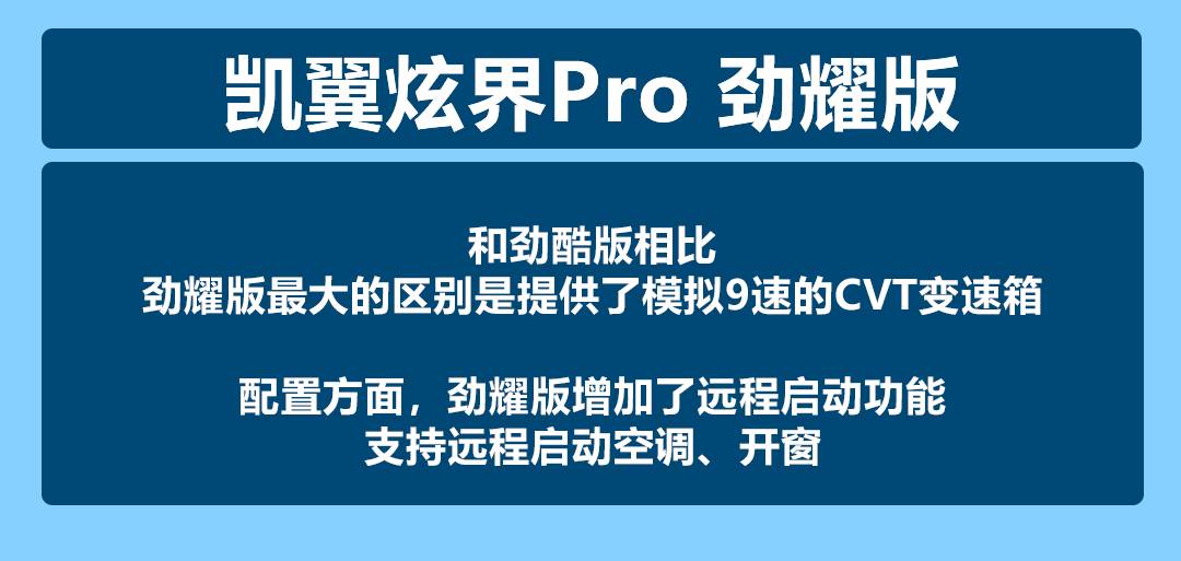 凯翼炫界Pro焕新升级，两种动力，5款车型怎么选？