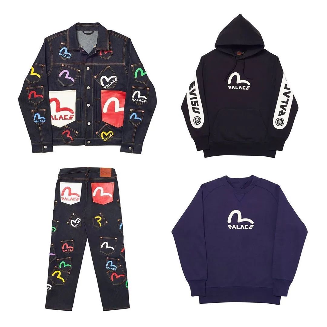 palace和evisu联名卫衣,palace联名卫衣绝版