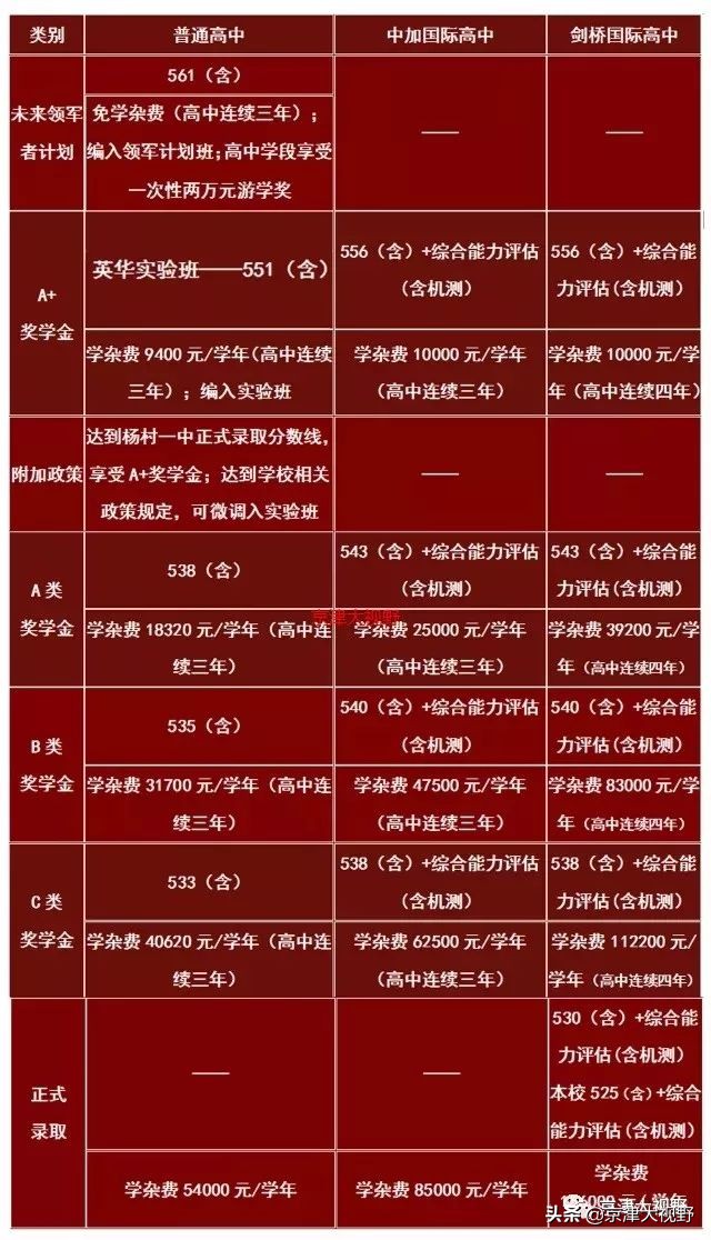 武清私立高中招生计划,武清小升初学校