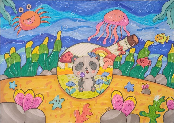 暑假儿童画一年级作品,暑假儿童画作品大全