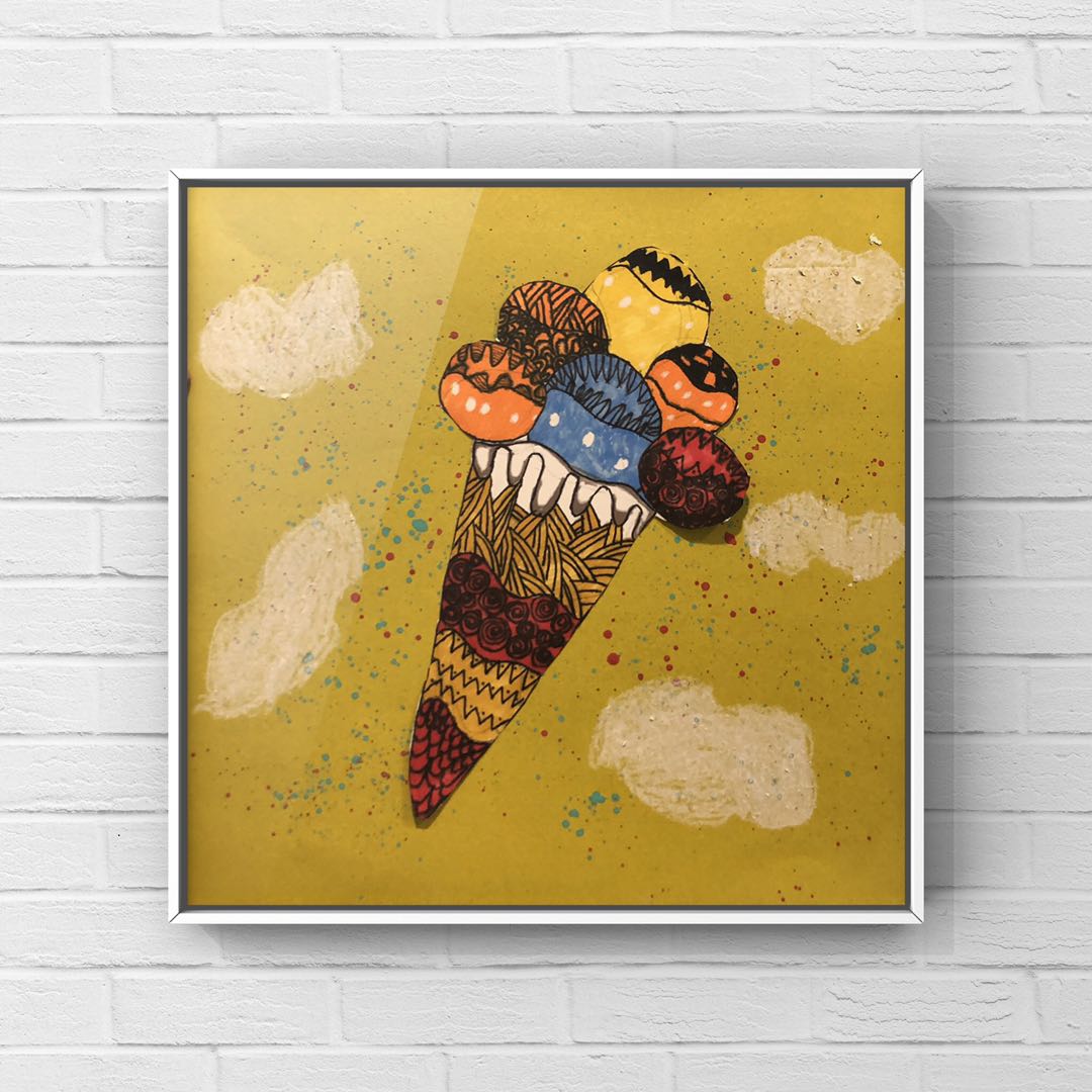 美味冰淇淋创意美术,线描冰淇淋又简单又好看