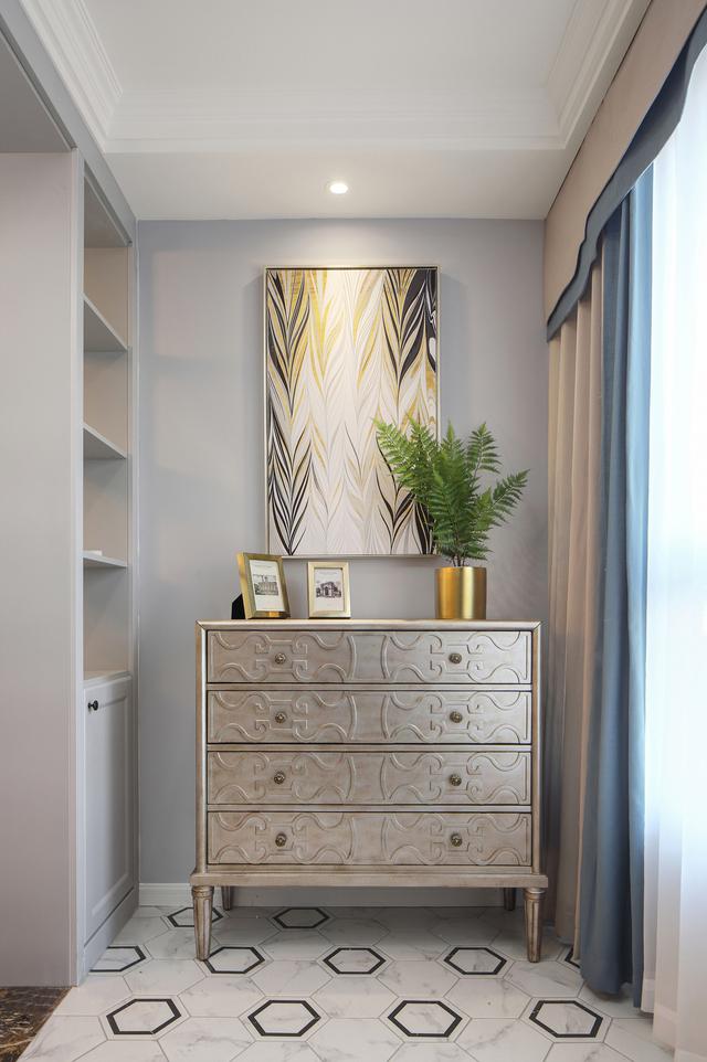 极简轻奢一面空白墙装饰,现代简约风拼色客厅背景墙效果图