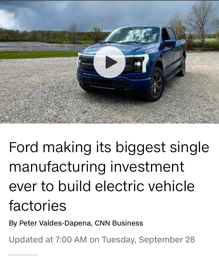 一起读CNN英语新闻：美国福特建超级工厂生产电动汽车