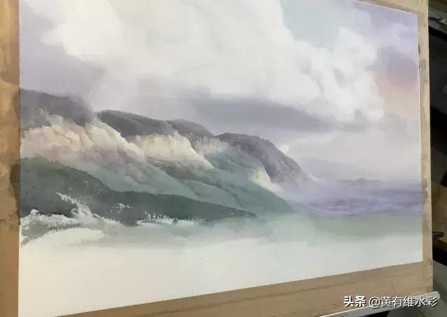 水彩画山风景入门,远山画法入门教程