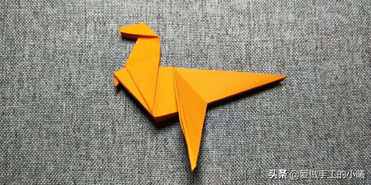 折纸教程：简单霸王龙折纸图解，学会了教小朋友不错呦