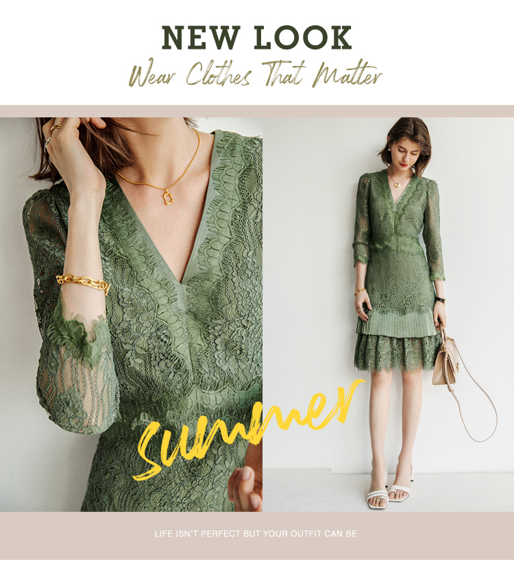 法式古着的细腻，工艺感爆棚的仲夏女神蕾丝裙