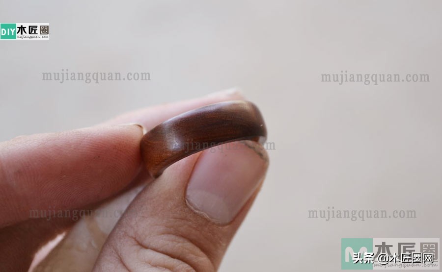 自制檀木戒指,木头雕刻戒指手工工具