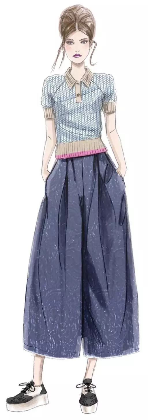 服装设计师画手稿视频,可爱的小插画手绘女孩服装