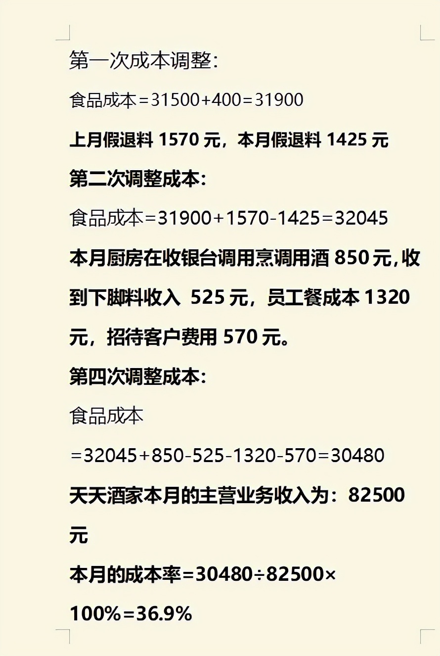 餐饮行业怎样核算利润和成本,餐饮行业核算成本表格图