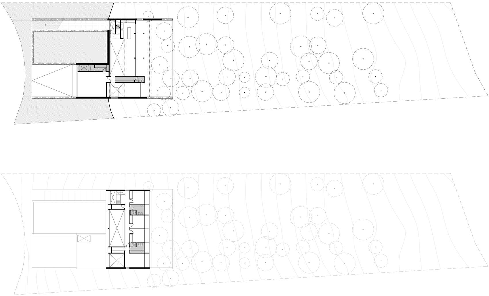 顺应场地高差,面向湖景:这个住宅看起来旧旧的,内部却光影斑驳