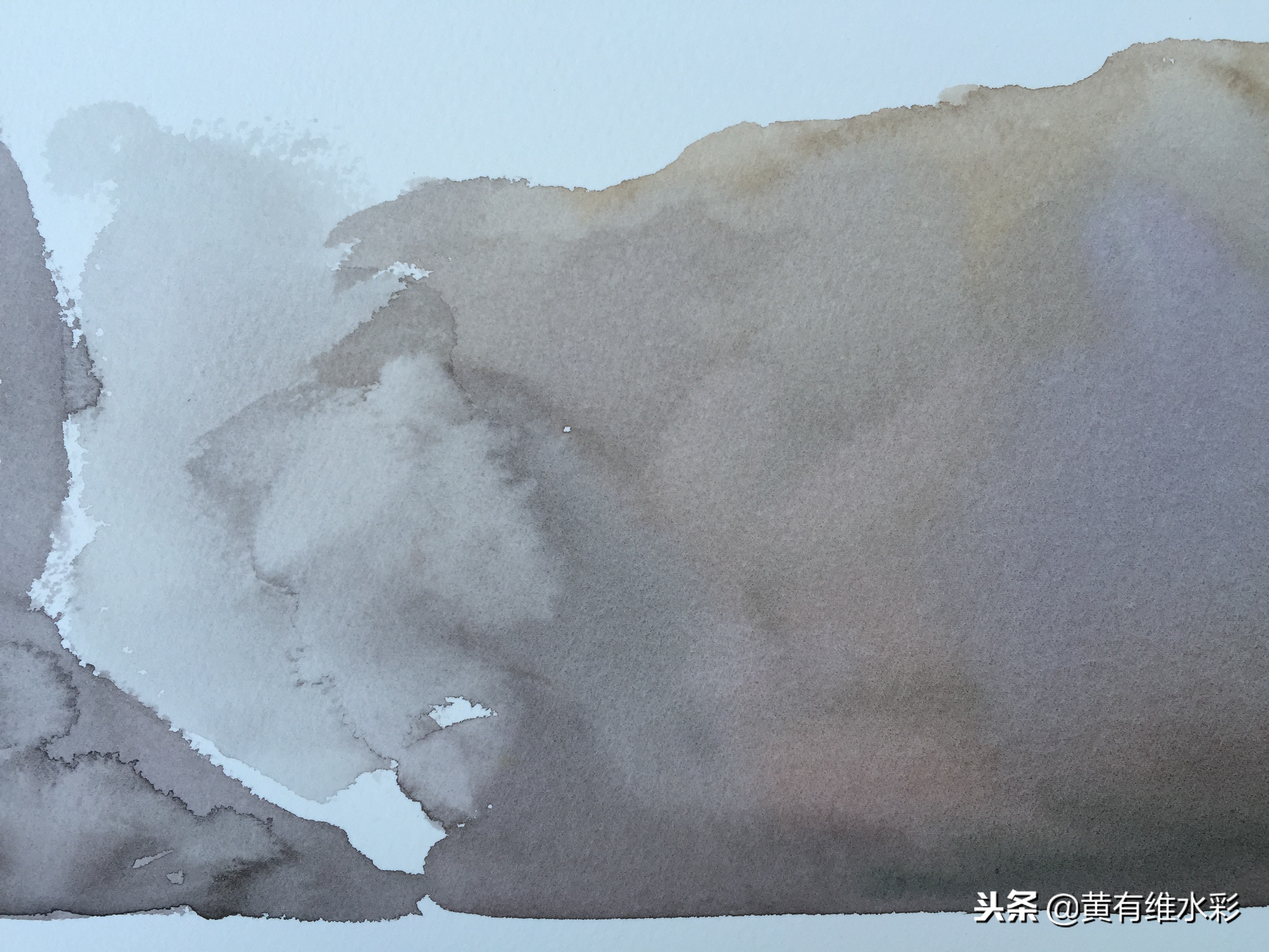 石头水彩风景画,石头水彩画入门教程视频