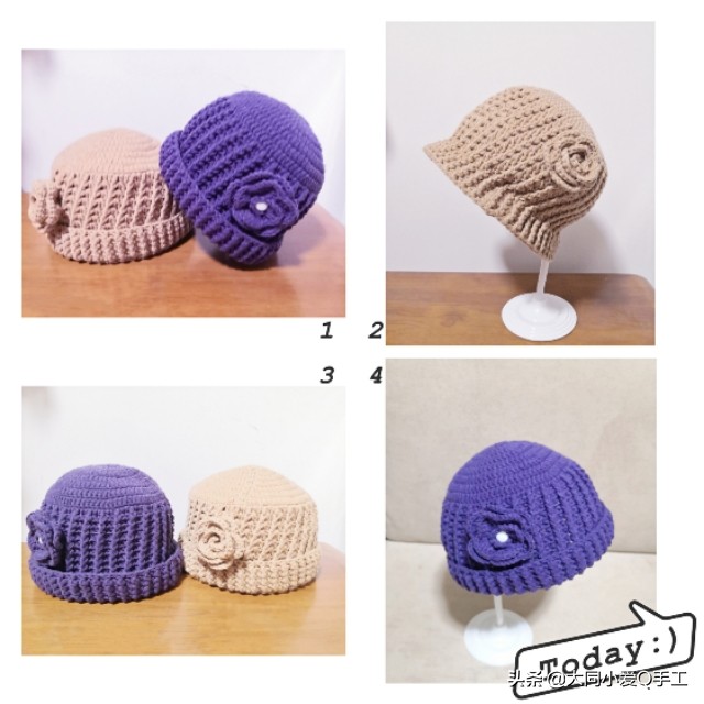 钩针编织冬季中老年帽子教程,钩帽子的视频冬天老太太帽子钩法