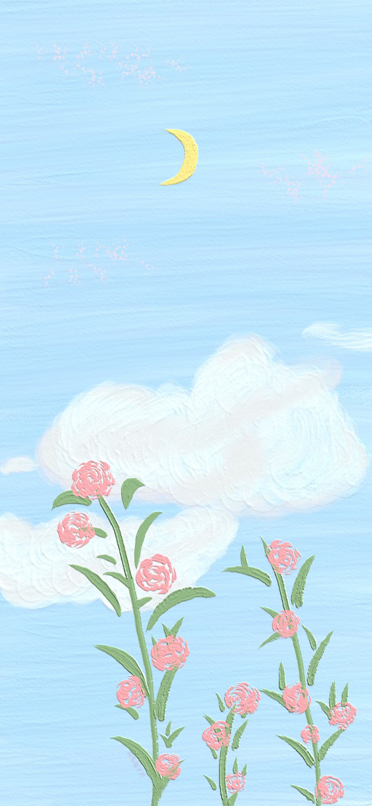 小清新油画壁纸插画,可爱又仙气的油画壁纸左下角取图